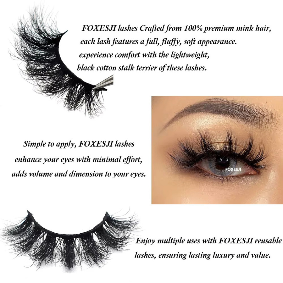 FOXESJI D119 Künstliche Wimpern, 3D Nerz-Wimpern, Natürlich, Unisex - Bild 3