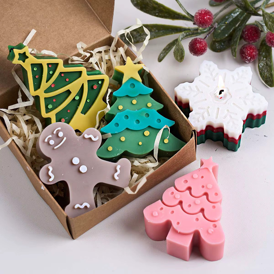 UDOCOOL Silikon Kerzenformen Weihnachten Serie für DIY Duftkerzen Seife und Gips in Mehrfarbig - Bild 3