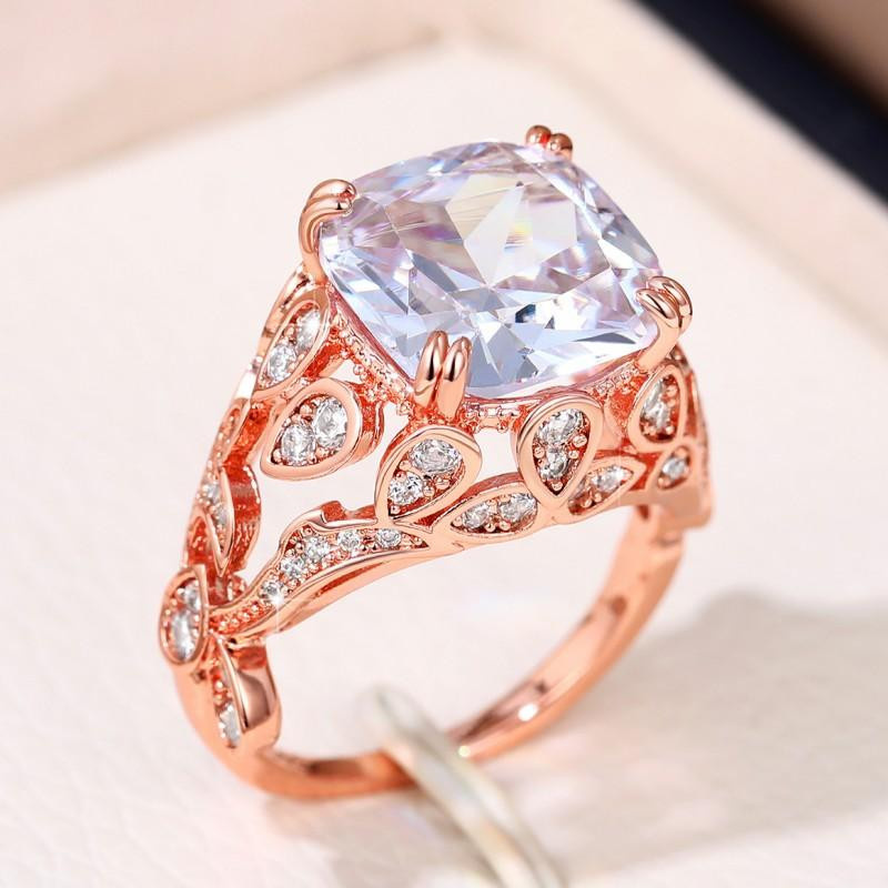 Huitan Ring, Kupfer, Roségold, Zirkonia, Damen - Bild 2