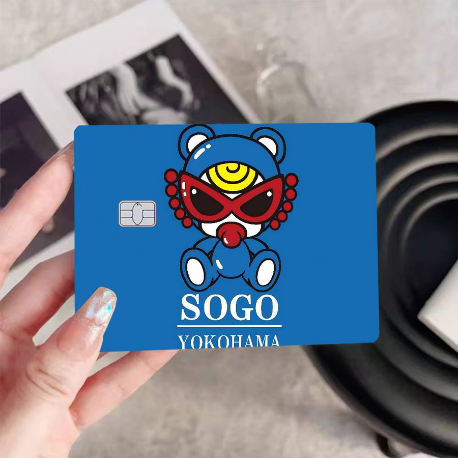 H-Hysteric M-Mini Anime-Mädchen Aufkleber in Blau zum Bekleben von Debit- und Kreditkarten - Bild 1