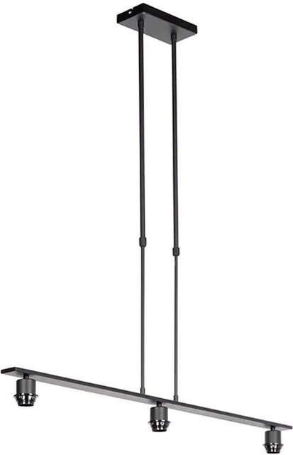 QAZQA Hängelampe Combi 3 Deluxe Schwarz, moderne Metall-Pendelleuchte dimmbar und höhenverstellbar für den Essbereich - Bild 1