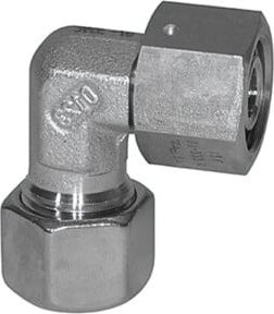 Riegler Einstellbare Winkel-Verschraubung mit Dichtkegel aus Edelstahl, Farbe: Silber, Durchmesser: 22 mm - Bild 1