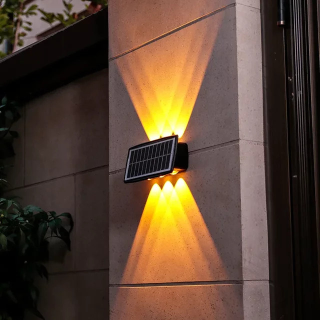IEEYEEY Solar LED Wandlampe für den Garten in Schwarz mit Up-and-Down-Beleuchtung - Bild 1