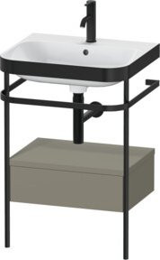 Duravit Möbelwaschtisch-Kombi Happy D.2 Plus in Weiß mit 1 Waschbecken und 1 Schublade, B/T: 57,5 x 49 cm - Bild 1