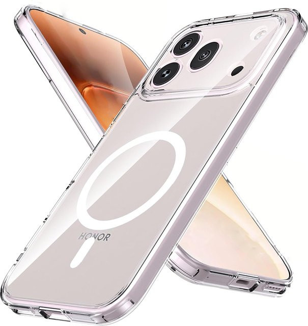 WISHXIN MagSafe Schutzhülle für Honor 600 Pro Lite, transparent, stoßfestes Acryl-Design mit starkem Magnet für kabelloses Laden - Bild 1