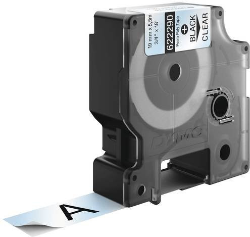 DYMO Rhino 622290 Beschriftungsband aus Polyester, Farbe Transparent mit schwarzer Schrift, Breite: 19 mm, Länge: 5,5 m - Bild 1