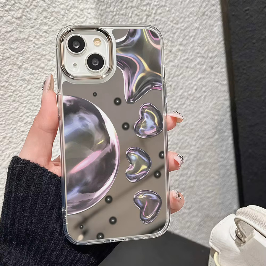 Luxus Herz Make-up Spiegel Handyhülle für Apple iPhone 17 Pro Max - Bild 2