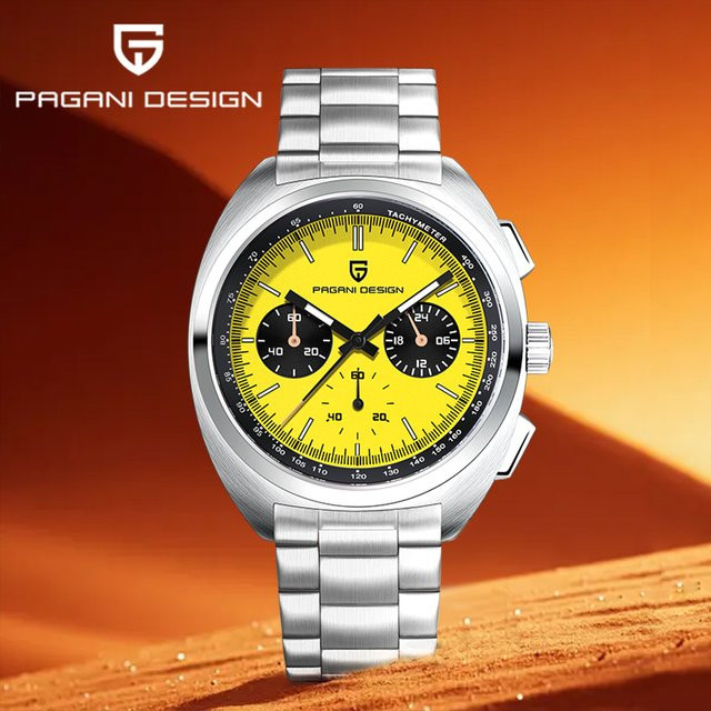 Pagani Design Chronograph, Taucheruhr, Edelstahl, Quarz, Blau, Herren - Bild 1