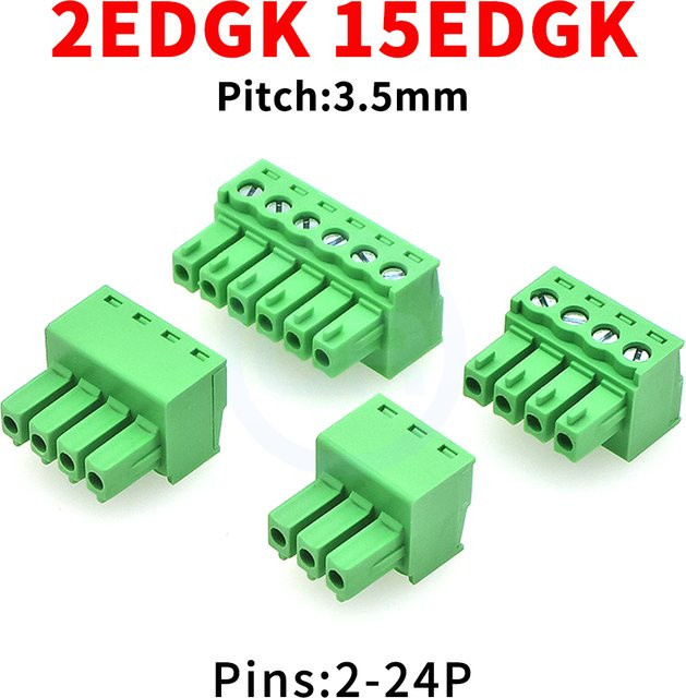 Phoenix Contact Steckklemmenblock KF 2EDGK 3.5 in Grün, 10 Stück, lötfreier Stecker mit 3,5 mm Pitch - Bild 1