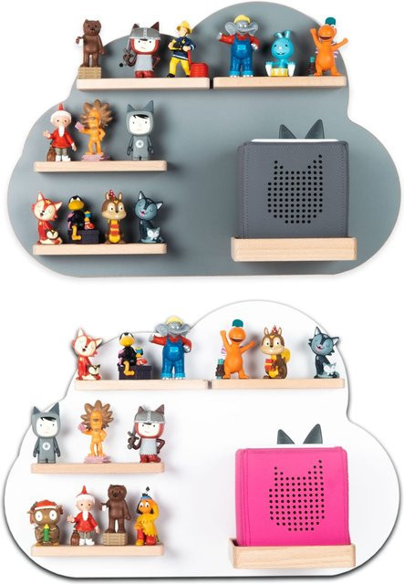 BOARTI Kinderregal Wolke aus Holz als Wandregal für Toniebox und Figuren mit Magneteinsätzen, H x B x T: 34 x 48 x 19 cm - Bild 1