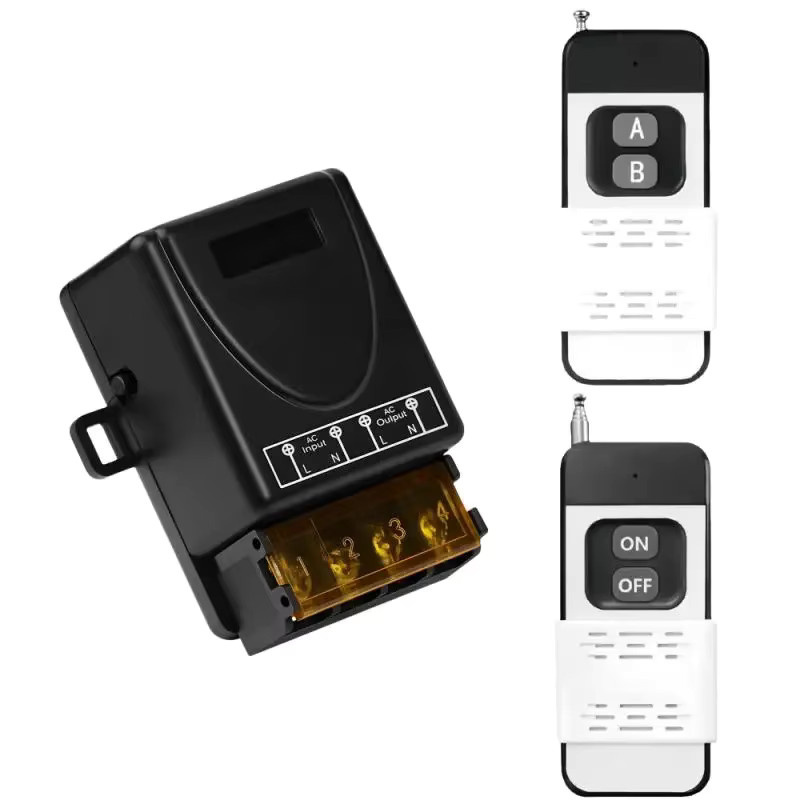 Kebidu Drahtlose RF Fernbedienung Schalter 433 MHz mit 30A Reichweite bis 1000m, AC85-220V, Schwarz - Bild 7