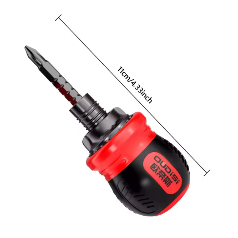 DTBD 12-in-1 Mini-Ratschenschraubendreher in Rot mit Magnetkopf und zwei Enden für multifunktionale Wartungsarbeiten - Bild 6