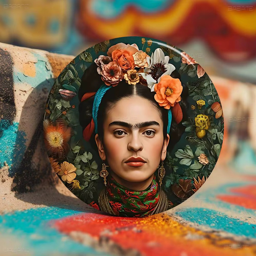 Brosche Frida Kahlo, Rund, Unisex - Bild 2