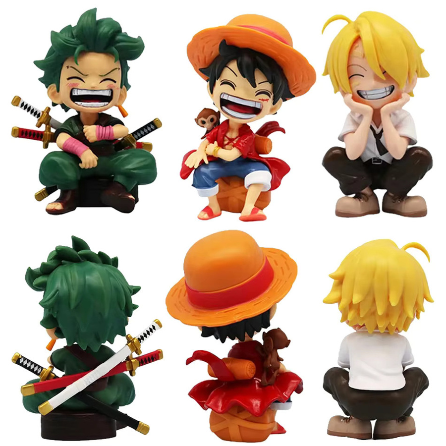 Bandai One Piece Luffy Zoro Sanji Chibi-Figuren, PVC, Mehrfarbig - Bild 2