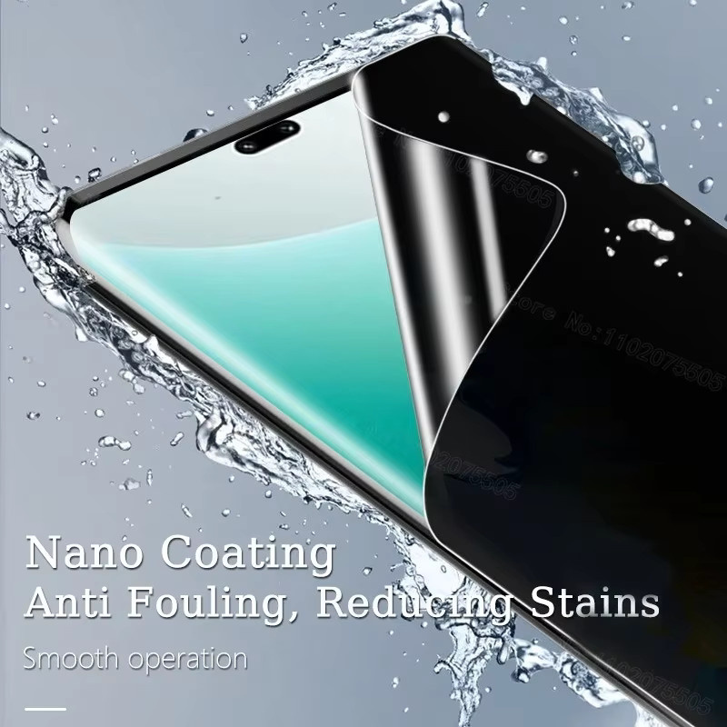 2 Stück Anti-Spy Hydrogelfolie für Honor 400 Smart, Honor 400 Pro und Honor 400 Lite, voll gebogener Privacy Displayschutz, transparent - Bild 3