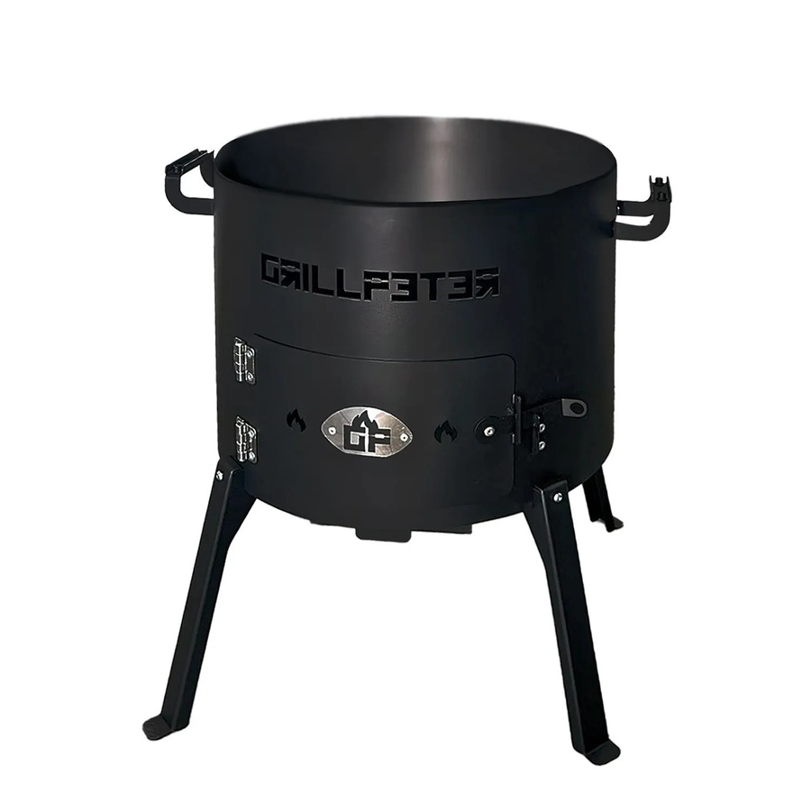 Grillpeter Utschak Nurlan Feuerofen für Kazan aus Stahl in Schwarz, Durchmesser: 40 cm, für 10-12 Liter - Bild 2