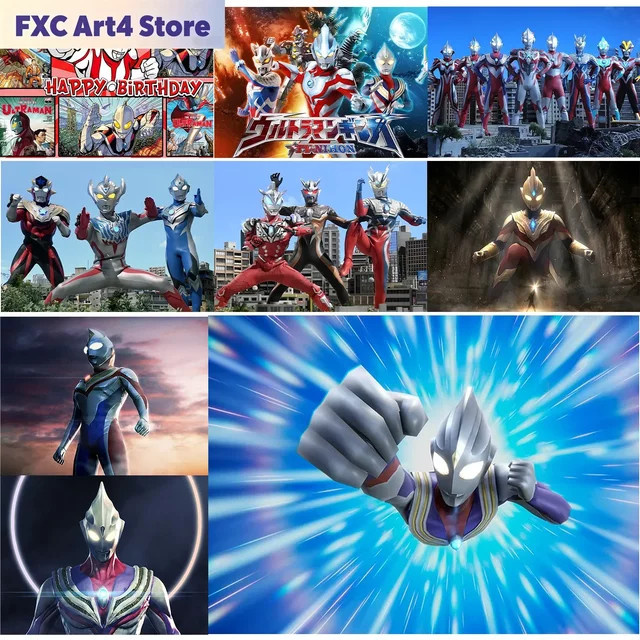 Kayou Ultraman Warrior Leinwandgemälde, rahmenloser Cartoon-Druck für das Kinderzimmer, Mehrfarbig - Bild 1