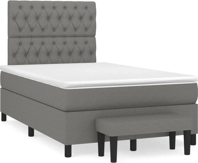 vidaXL Boxspringbett mit Matratze Hybrid-Design in Dunkelgrau, B/T/H: 120 x 200 x 118 cm - Bild 1