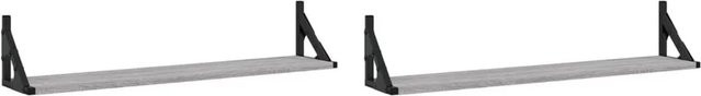 vidaXL Wandregale 2er Set Grau Sonoma, B/T/H: 80 x 15 x 15,5 cm - Bild 1