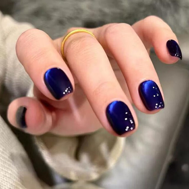 MAFANAILS Künstliche Nägel, blaues Katzenaugen, 30 Stück, Damen - Bild 1