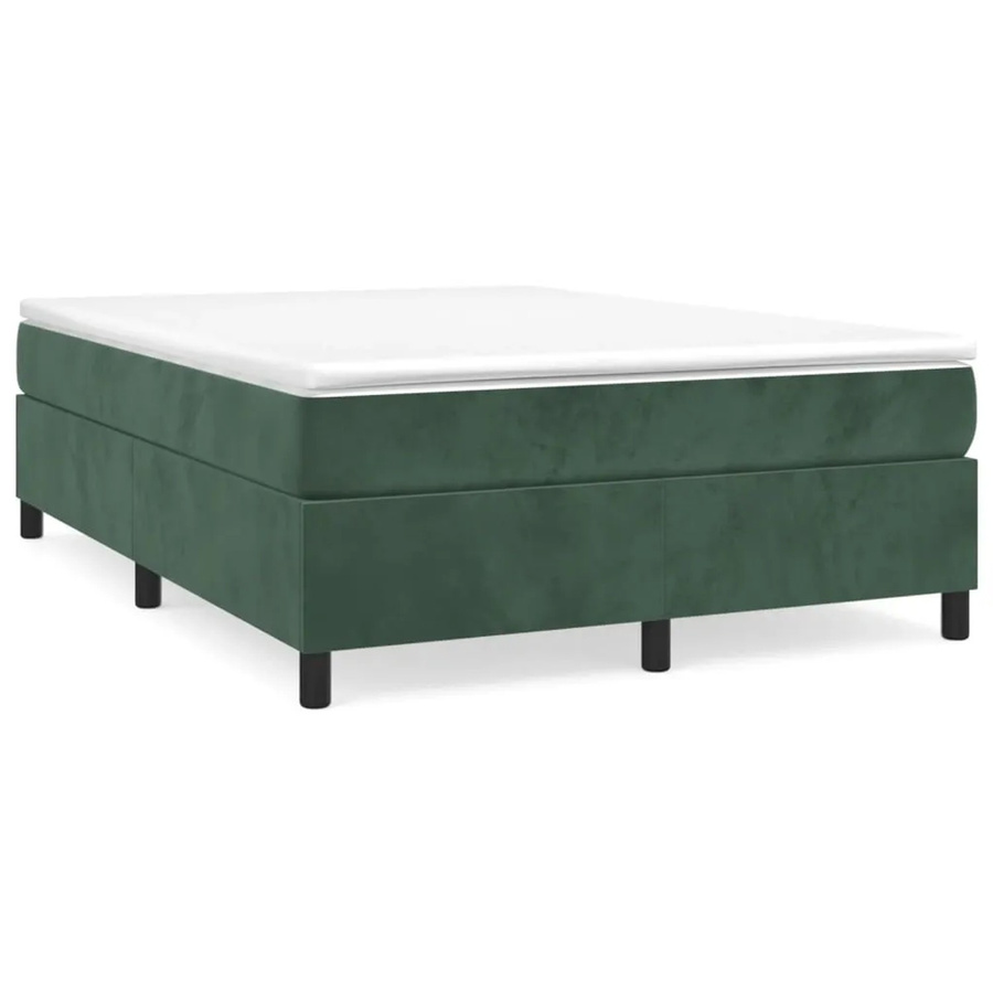 vidaXL Boxspringbett aus Samt in Dunkelgrün, B/T/H: 140 x 200 x 35 cm - Bild 2