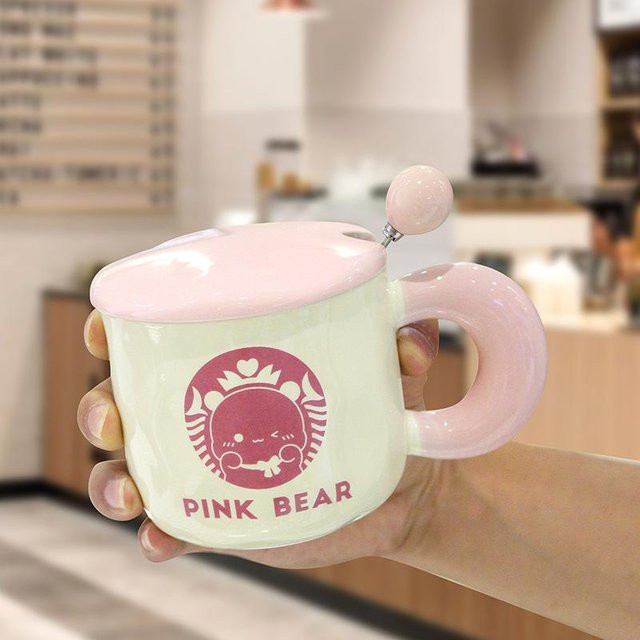 Kreative Keramik Tasse in Weiß mit Deckel, 450 ml - Bild 1