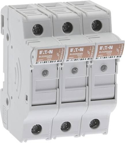 Eaton CHM3DIU Sicherungshalter 3phasig 3polig 32A 690V grau für Feinsicherungen 10,3 x 38 mm 4er-Pack - Bild 1