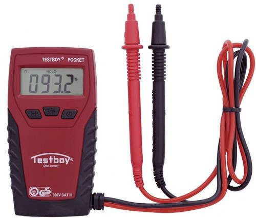 Testboy TB Pocket Digital-Handmultimeter CAT III 300V in Rot mit 2000 Counts - Bild 1