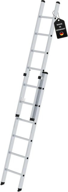 PROREGAL Sprossen-Schiebeleiter 2-teilig ohne Traverse in Silber, 2 x 6 Sprossen - Bild 1