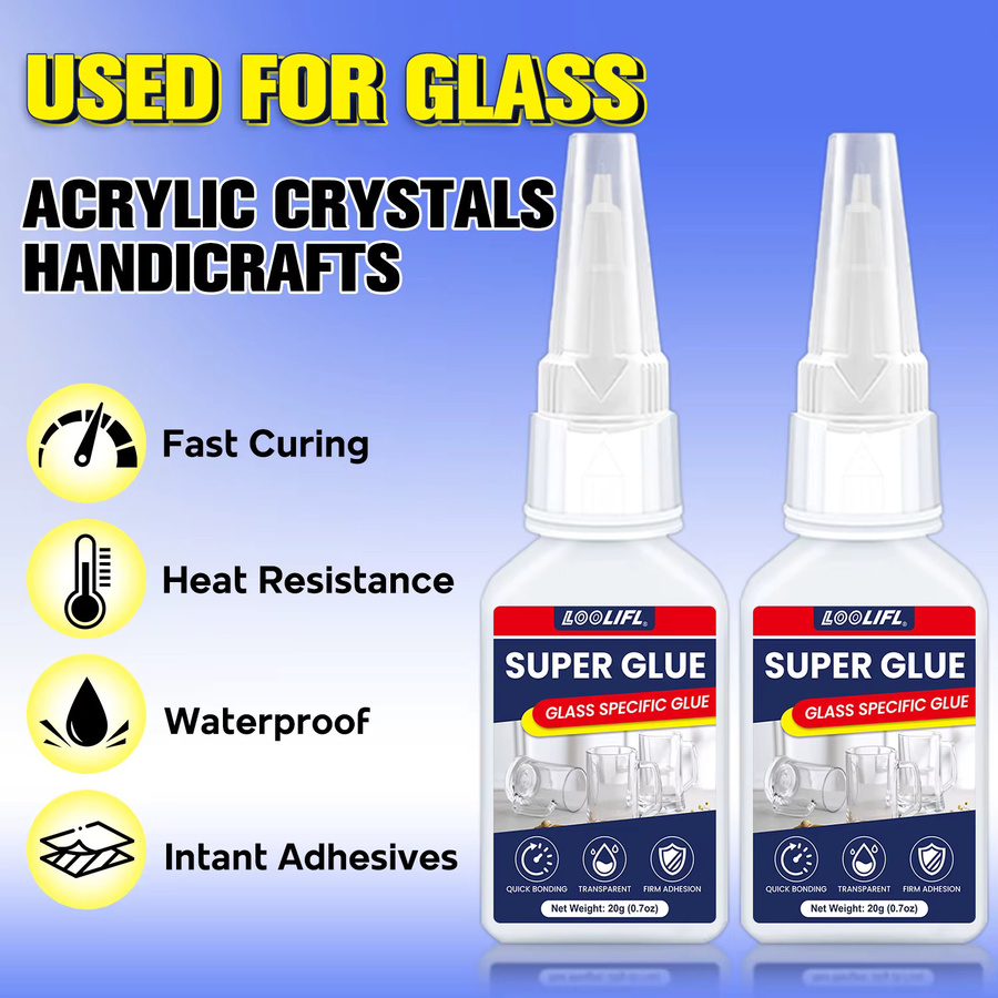 LOOLIFL Superkleber Cyanacrylat transparent 20g für Glas Keramik und Metall - Bild 3
