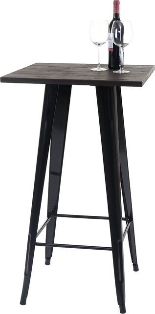 MCW Stehtisch A73 im Industriedesign mit Holz-Tischplatte, Schwarz, H: 107 cm, B: 60 cm, T: 60 cm - Bild 1