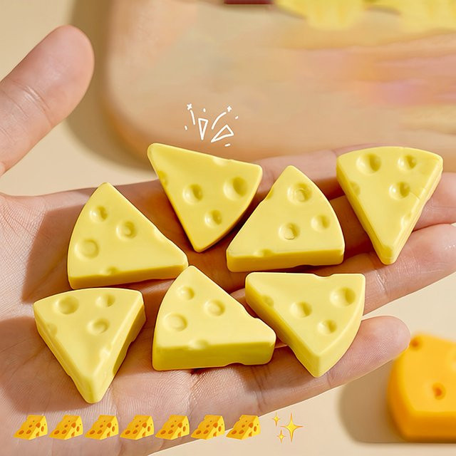 CHENJ Käse Radiergummi in Gelb für Kinder und Büro - Bild 1