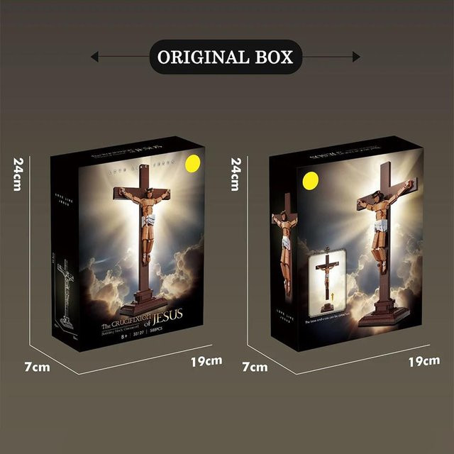 MOC Jesus Kruzifix Skulptur, Mini Bausteine, ab 14 Jahren - Bild 1