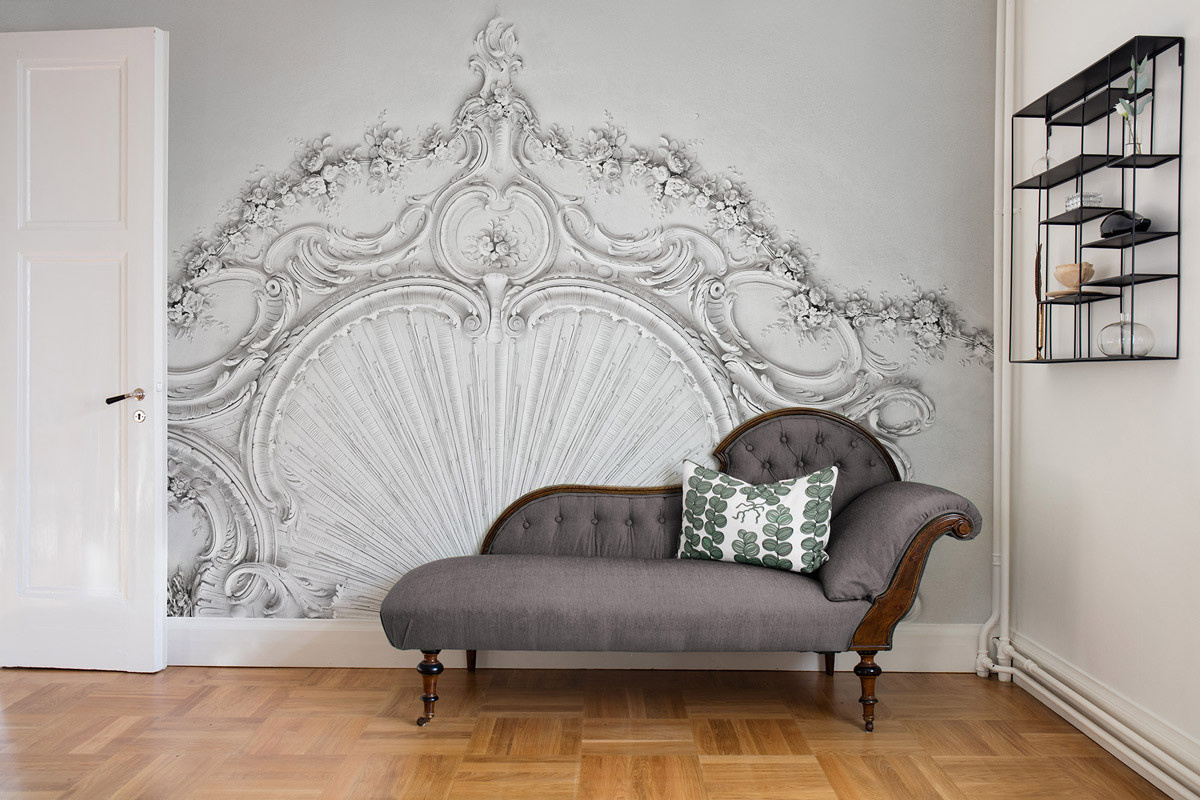 Rebel Walls Mural Stucco Gloria Wandtapete in Offwhite mit abstraktem Design - Bild 1