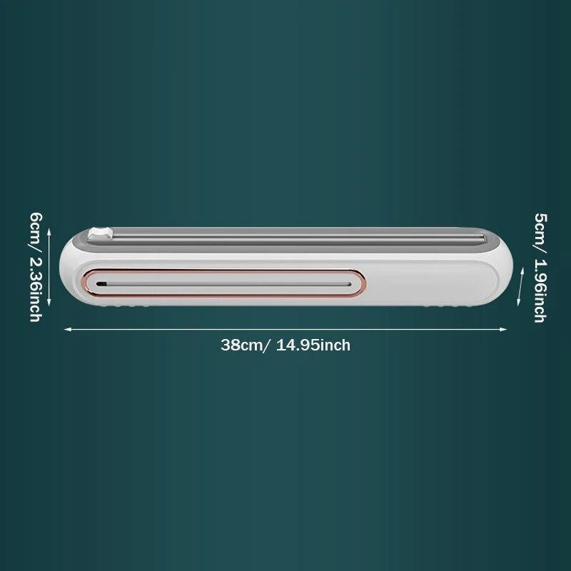 Magnetischer nachfüllbarer Kunststoff-Folienspender mit integriertem Cutter in Grün - Bild 4
