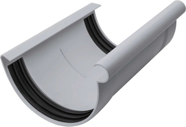 Inefa Rinnenverbinder Halbrund aus PVC in Grau NW 150 - Bild 1