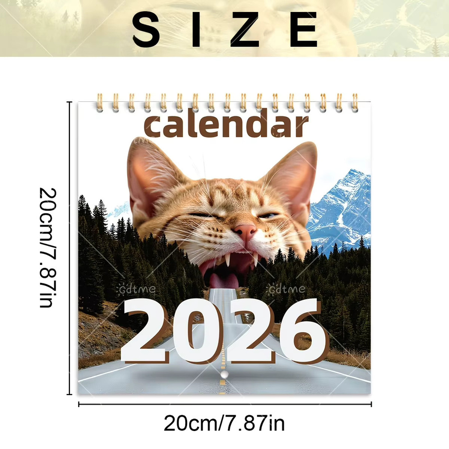 Abstrakter magischer Katzenkalender 2026 in Gold und Multicolour mit minimalistischem Design und Datumsmarkierungen - Bild 2