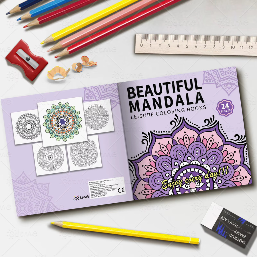Mandala Malbuch für Erwachsene mit einfachen und komplexen Mustern in Multicolour - Bild 3
