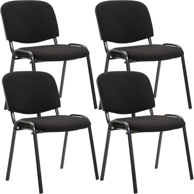 4er Set DELUKE Besucherstühle ZAGREB Konferenzstühle aus Stoff in Schwarz, B/T/H: 53 x 53 x 83 cm - Bild 1