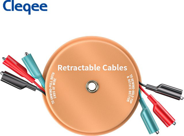 Cleqee Messleitungen Orange mit Krokodilklemmen oder 4-mm-Bananensteckern für die elektrische Fehlerbehebung - Bild 1