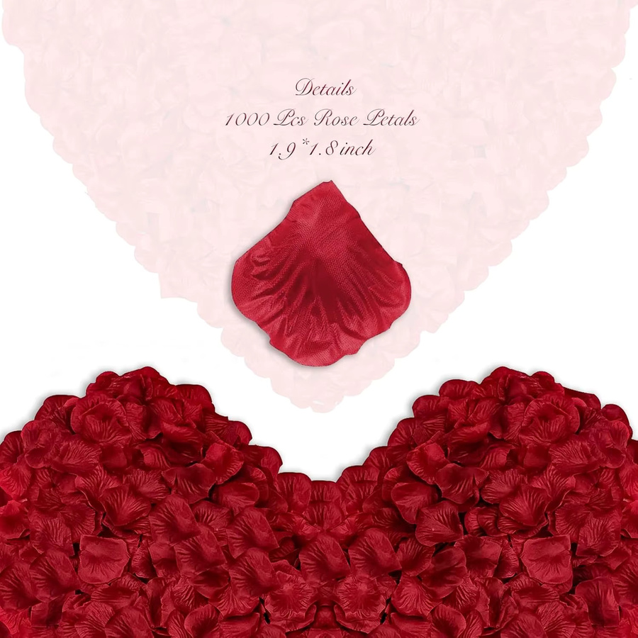 100 Stück Künstliche Rosenblätter aus Seide in Rot für Hochzeiten, Dekorationen und DIY-Geschenke - Bild 4