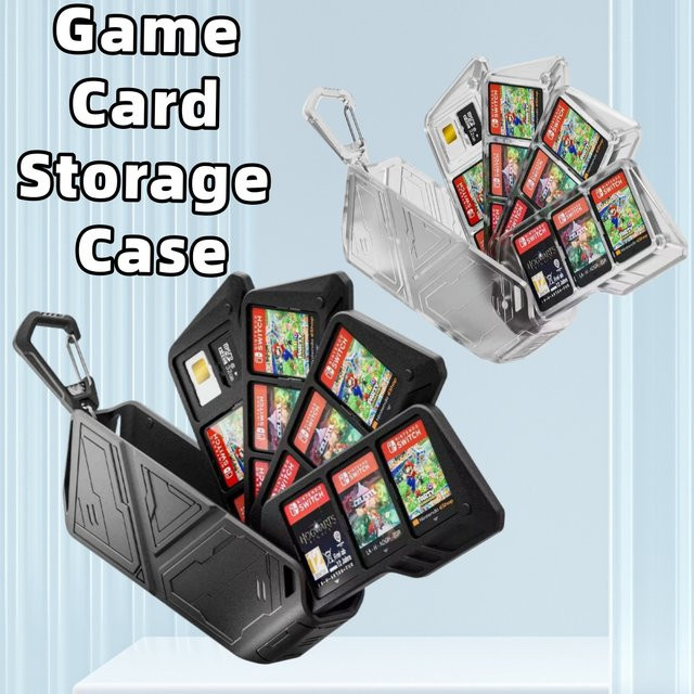 Nintendo Halbtransparente Aufbewahrungsbox für Nintendo Switch 2, OLED und Lite zur Aufbewahrung von Spielkarten und SD-Karten in Schwarz und Transparent - Bild 1