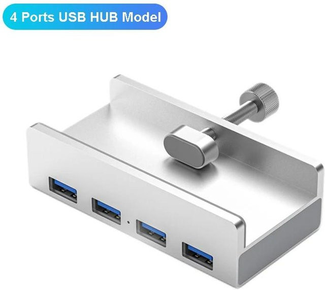 Kebidumei USB-C Dockingstation mit 6 Ports, USB 3.0 Hub in Silber für PC, Laptop und Macbook, 5 Gbit/s Übertragungsrate - Bild 1