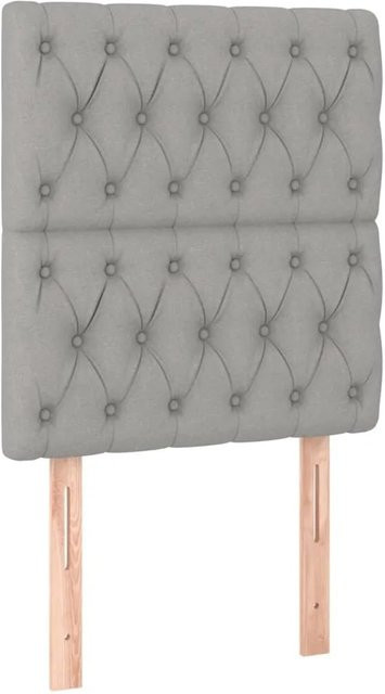 vidaXL LED Kopfteil in Hellgrau mit integrierter Beleuchtung und USB-Ladeanschluss, gepolstertes Kopfteil aus Stoff, B/H: 80 x 128 cm - Bild 1