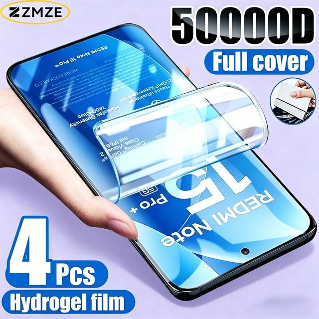 4er-Pack Hydrogel-Displayschutzfolie für Xiaomi Redmi Note 15 Pro Plus 14 13 12 11 Pro Plus und Redmi Note 11S 10S 9T 8T, transparent - Bild 1