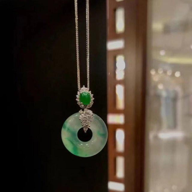 Halskette Jade Chalcedon, braun, 45cm, Damen - Bild 1
