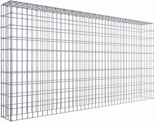 Gabiona Anbaugabione Typ 3 in Silber, 5 Gittermatten mit C-Ringen, Maschenweite 5 x 10 cm, B/H/T: 100 x 200 x 20 cm - Bild 1