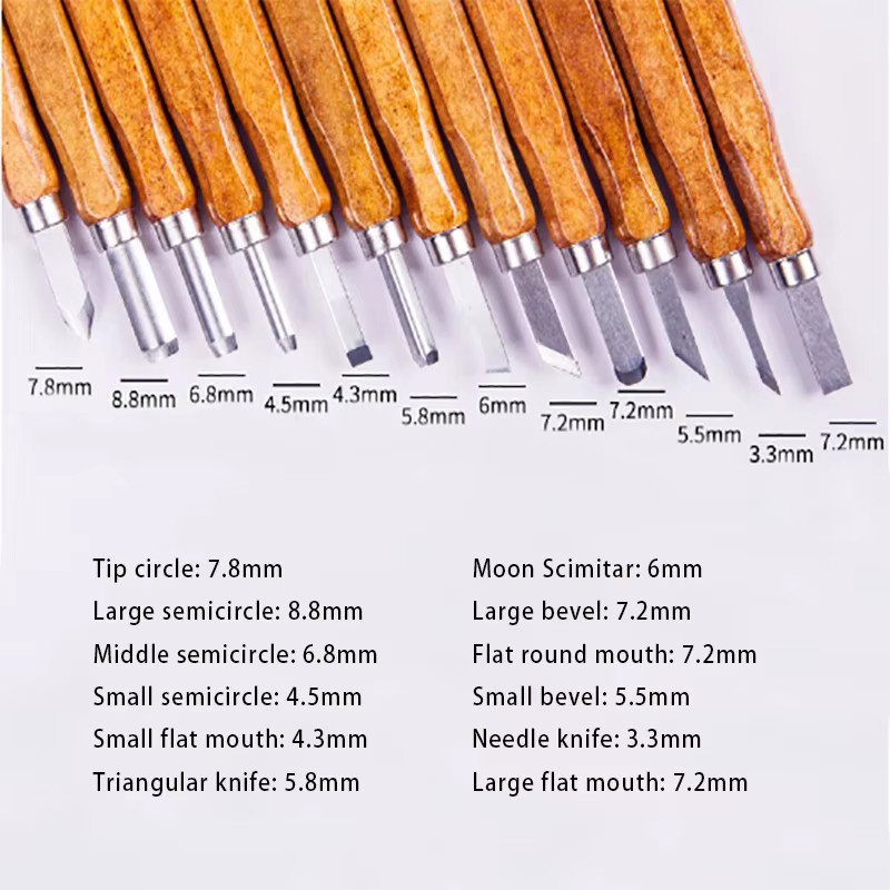 Professionelles Holzschnitzmeißel-Set in Braun für detaillierte Schnitzarbeiten und Holzbearbeitung - Bild 4