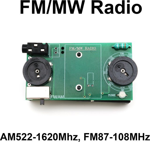 Dykbcells Digitales FM- und AM-Radiomodul für Kopfhörer in Grün, Frequenzbereich 522-1620 MHz und 87-108 MHz - Bild 1