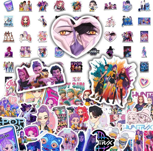 90 Stück Bandai Cartoon-Aufkleber, wasserfeste Y2K Ästhetik Sticker in Multicolour für Laptop, Wasserflasche und Handy - Bild 1